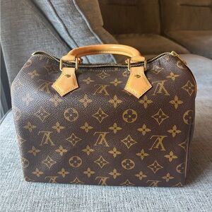 Louis Vuitton Brown and Tan Monogram Speedy 25 Satchel
